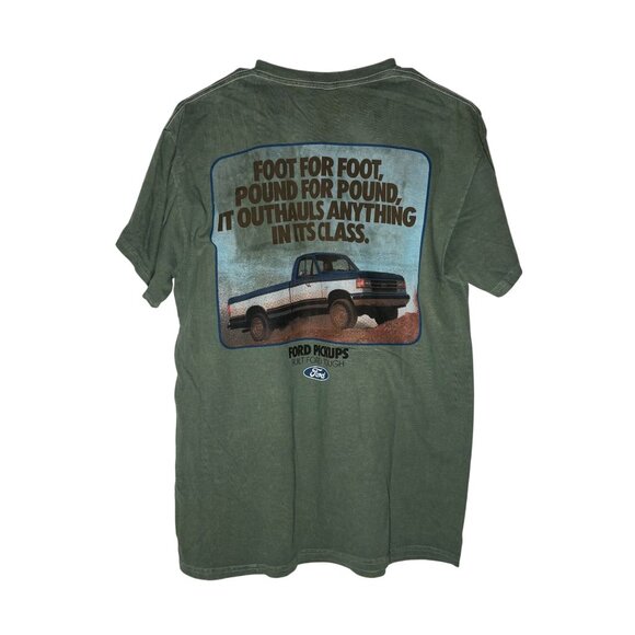 Ford Pickups Built Tough Green Faded Unisex Tshirt Size M - Picture 3 of 4